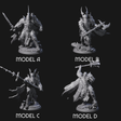 Four Risen Death Knights Miniature for Dungeons and Dragons, Pathfinder or other TTRPGs