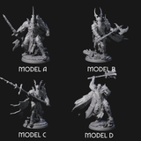 Four Risen Death Knights Miniature for Dungeons and Dragons, Pathfinder or other TTRPGs