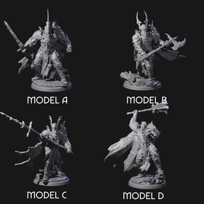 Four Risen Death Knights Miniature for Dungeons and Dragons, Pathfinder or other TTRPGs