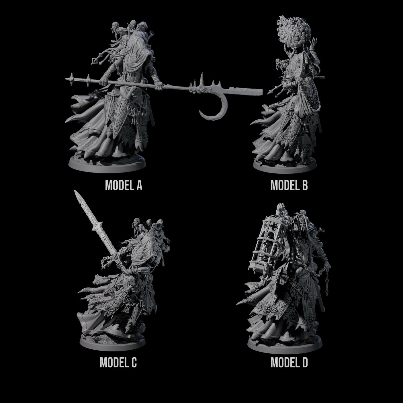 Four Roaming Darvakkas Miniature for Dungeons and Dragons, Pathfinder or other TTRPGs