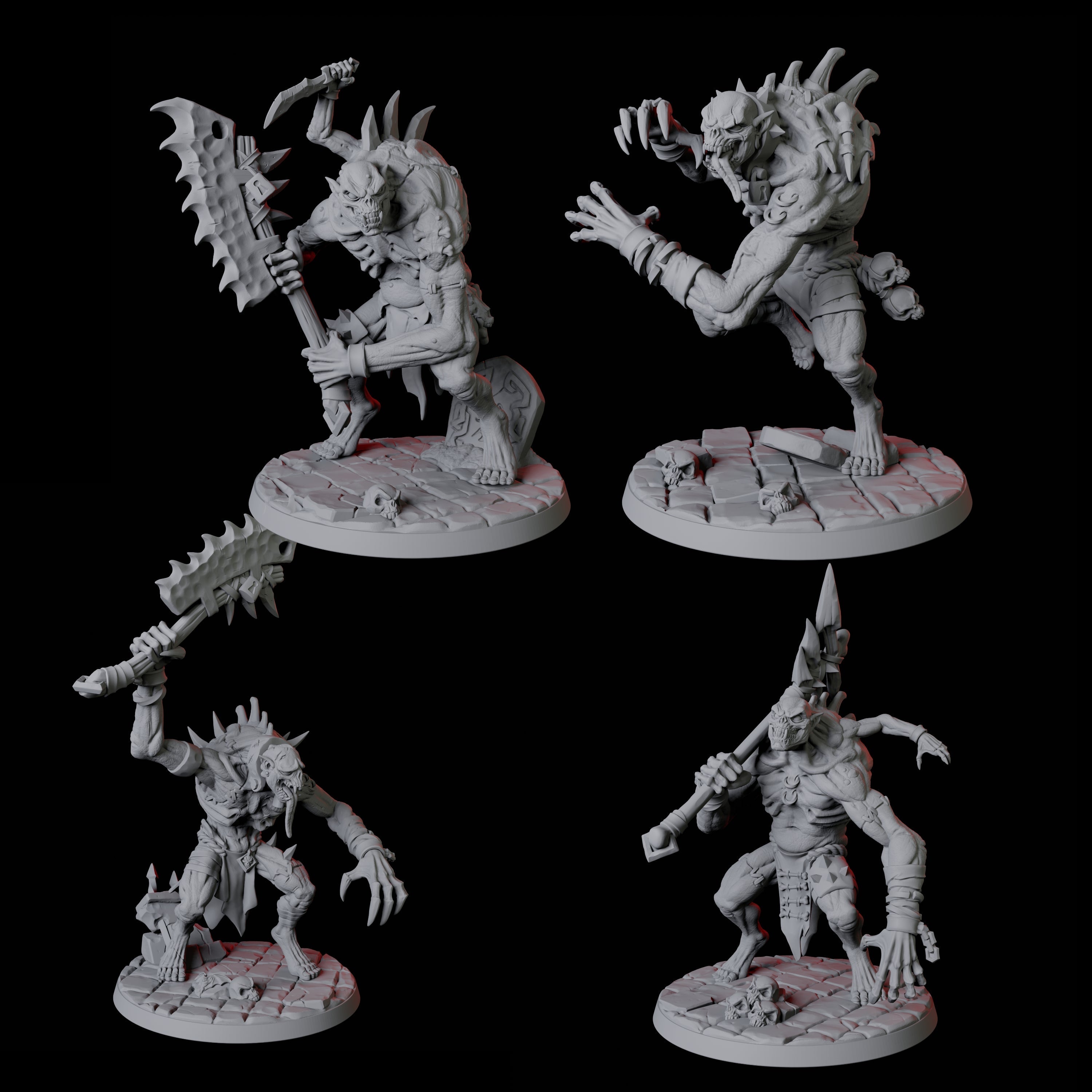 Four Roaming Ghasts Miniature for Dungeons and Dragons, Pathfinder or other TTRPGs