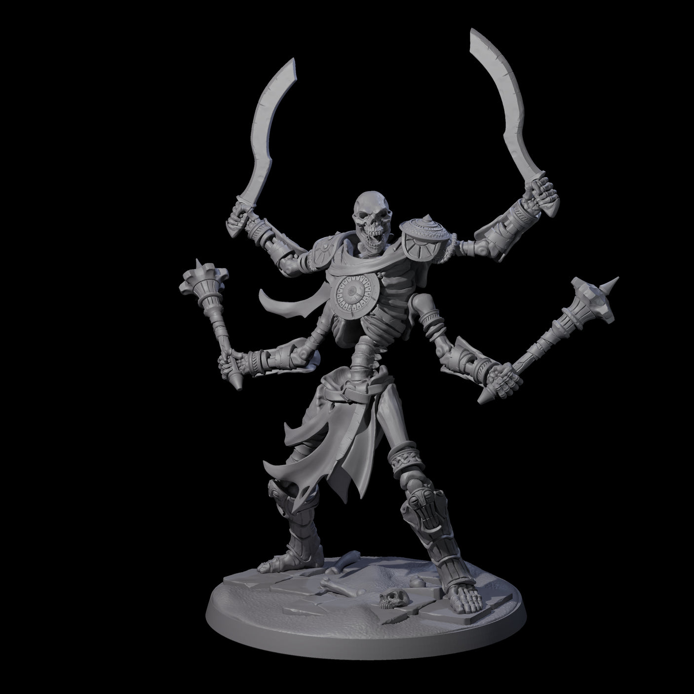 Four Roaming Skeletal Hulks Miniature for Dungeons and Dragons, Pathfinder or other TTRPGs