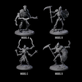 Four Roaming Skeletal Hulks Miniature for Dungeons and Dragons, Pathfinder or other TTRPGs