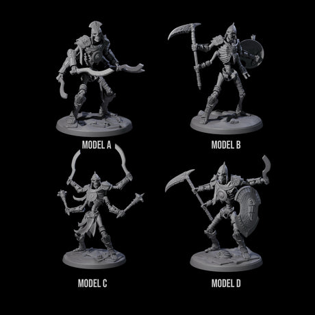 Four Roaming Skeletal Hulks Miniature for Dungeons and Dragons, Pathfinder or other TTRPGs