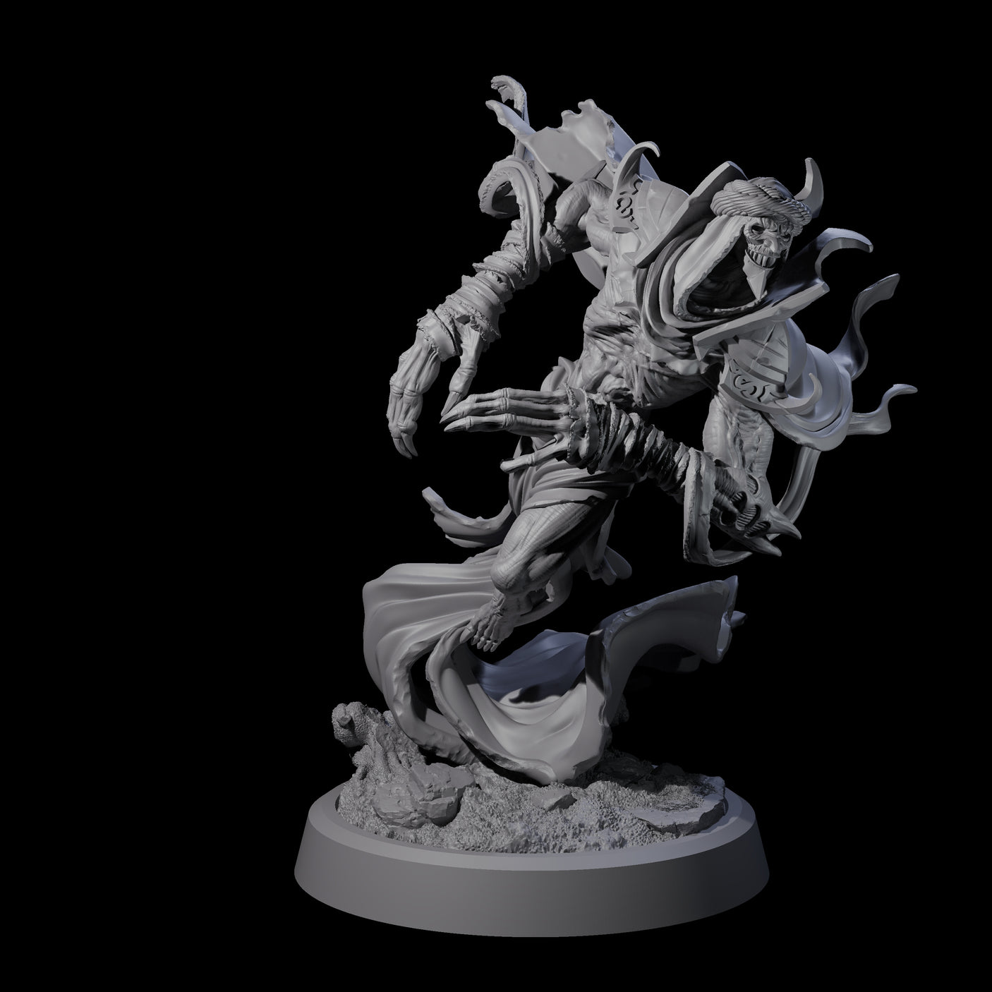 Four Sandy Wraith Lords Miniature for Dungeons and Dragons, Pathfinder or other TTRPGs