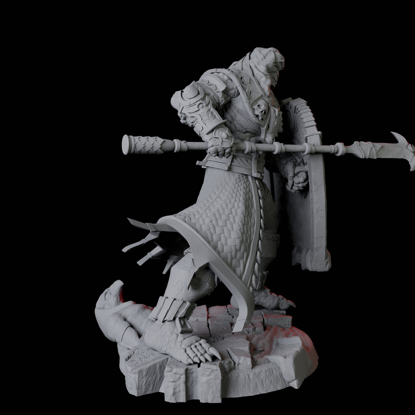 Four Saurian War Priests Miniature for Dungeons and Dragons, Pathfinder or other TTRPGs
