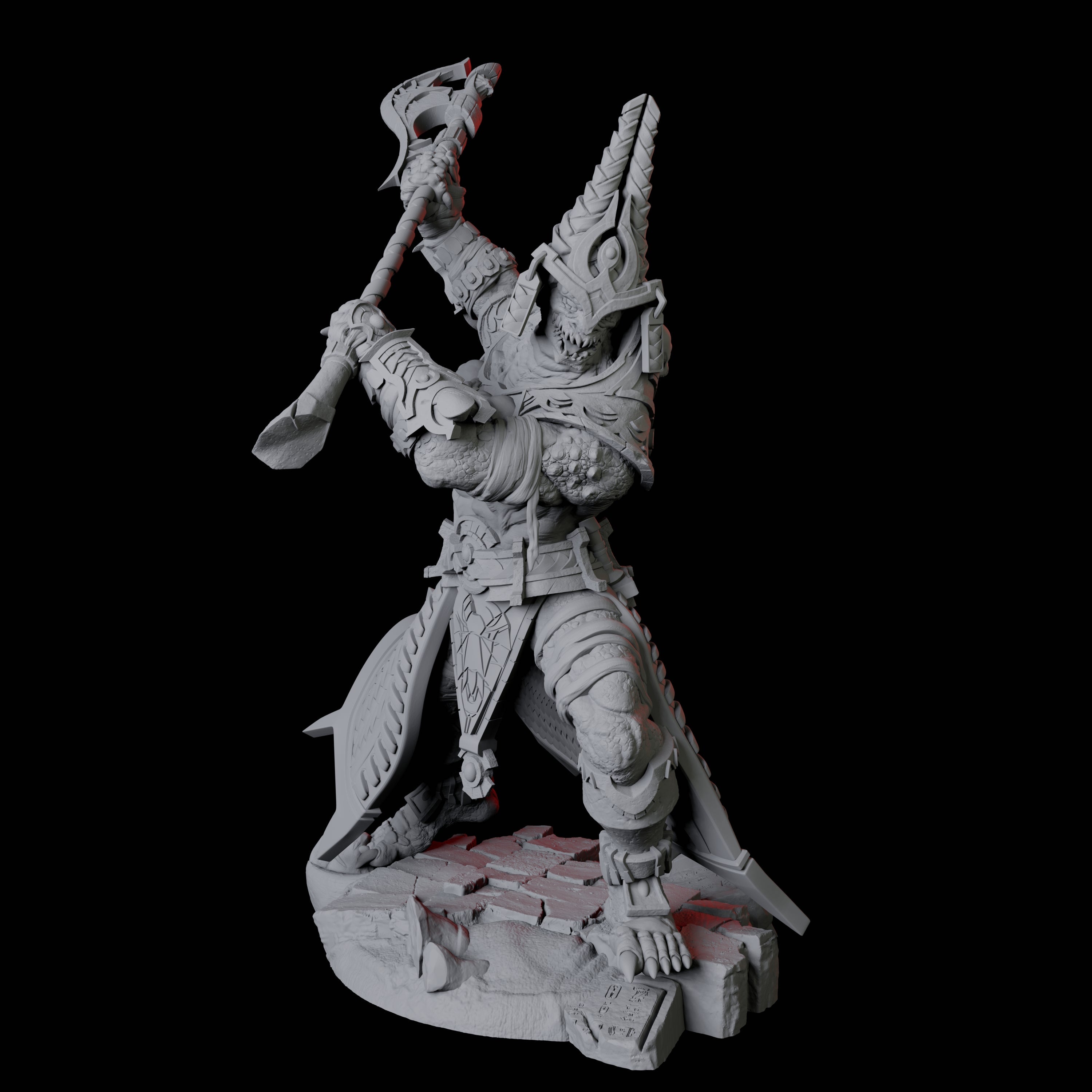 Four Saurian War Priests Miniature for Dungeons and Dragons, Pathfinder or other TTRPGs