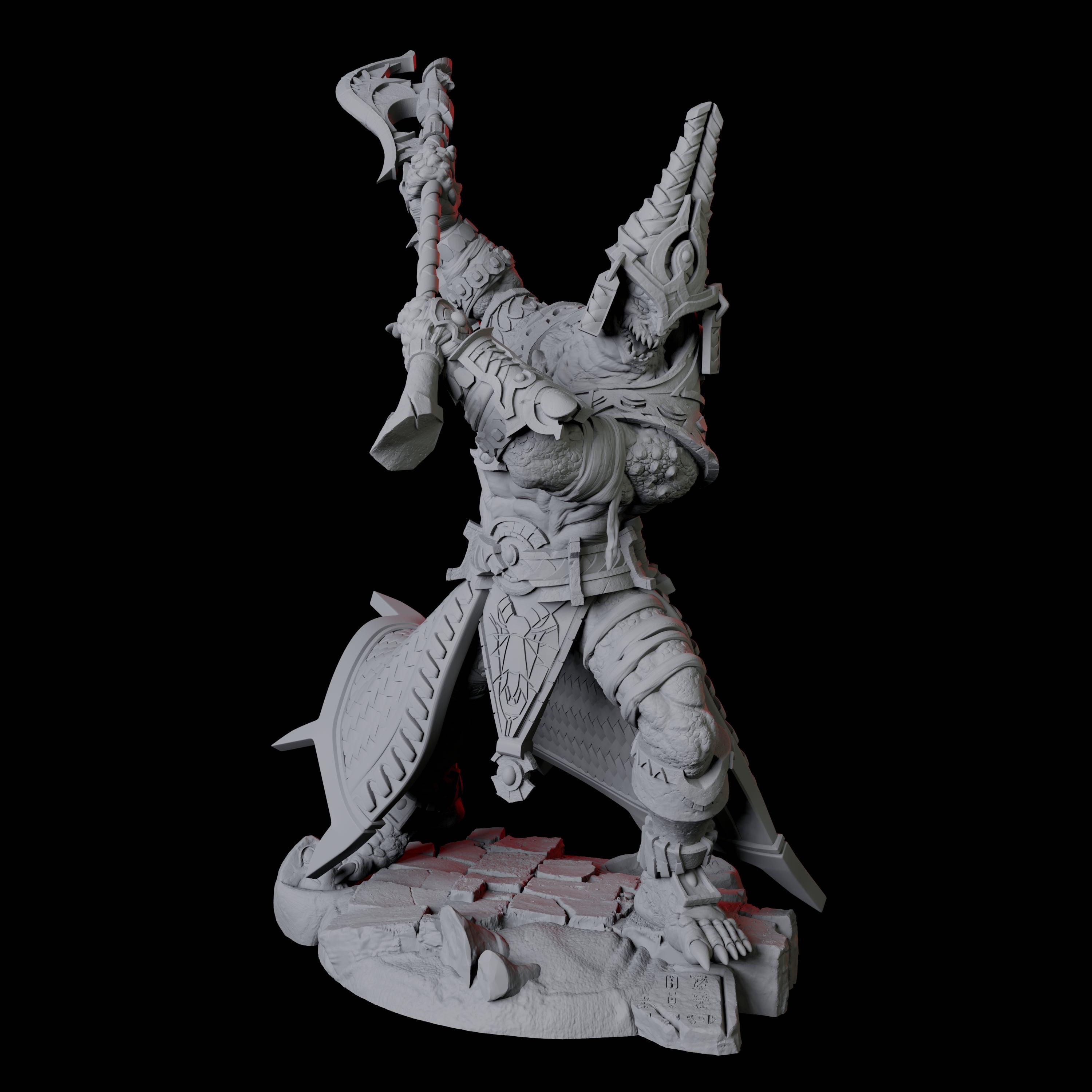 Four Saurian War Priests Miniature for Dungeons and Dragons, Pathfinder or other TTRPGs