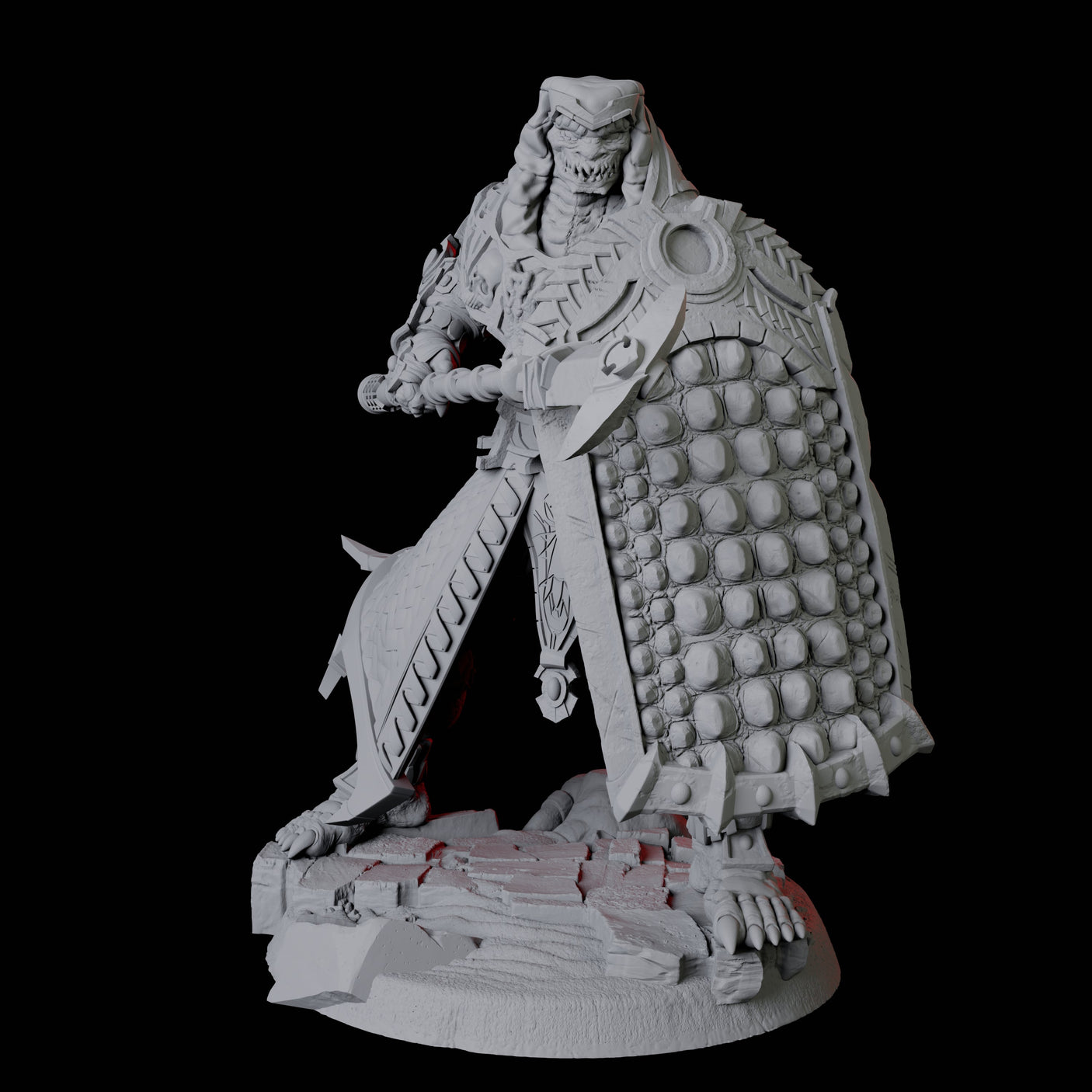 Four Saurian War Priests Miniature for Dungeons and Dragons, Pathfinder or other TTRPGs