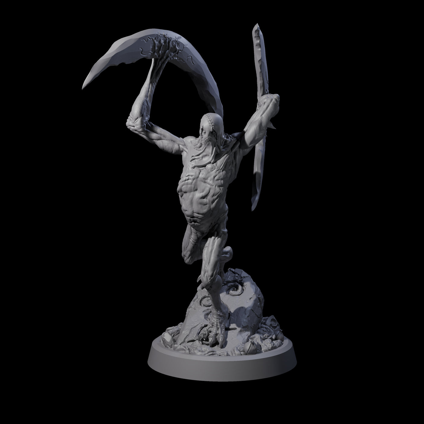 Four Scythe Wielding Velstracs Miniature for Dungeons and Dragons, Pathfinder or other TTRPGs