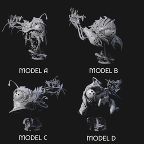 Four Sea Elves Piloting an Abyssal Lanternfish Miniature for Dungeons and Dragons, Pathfinder or other TTRPGs