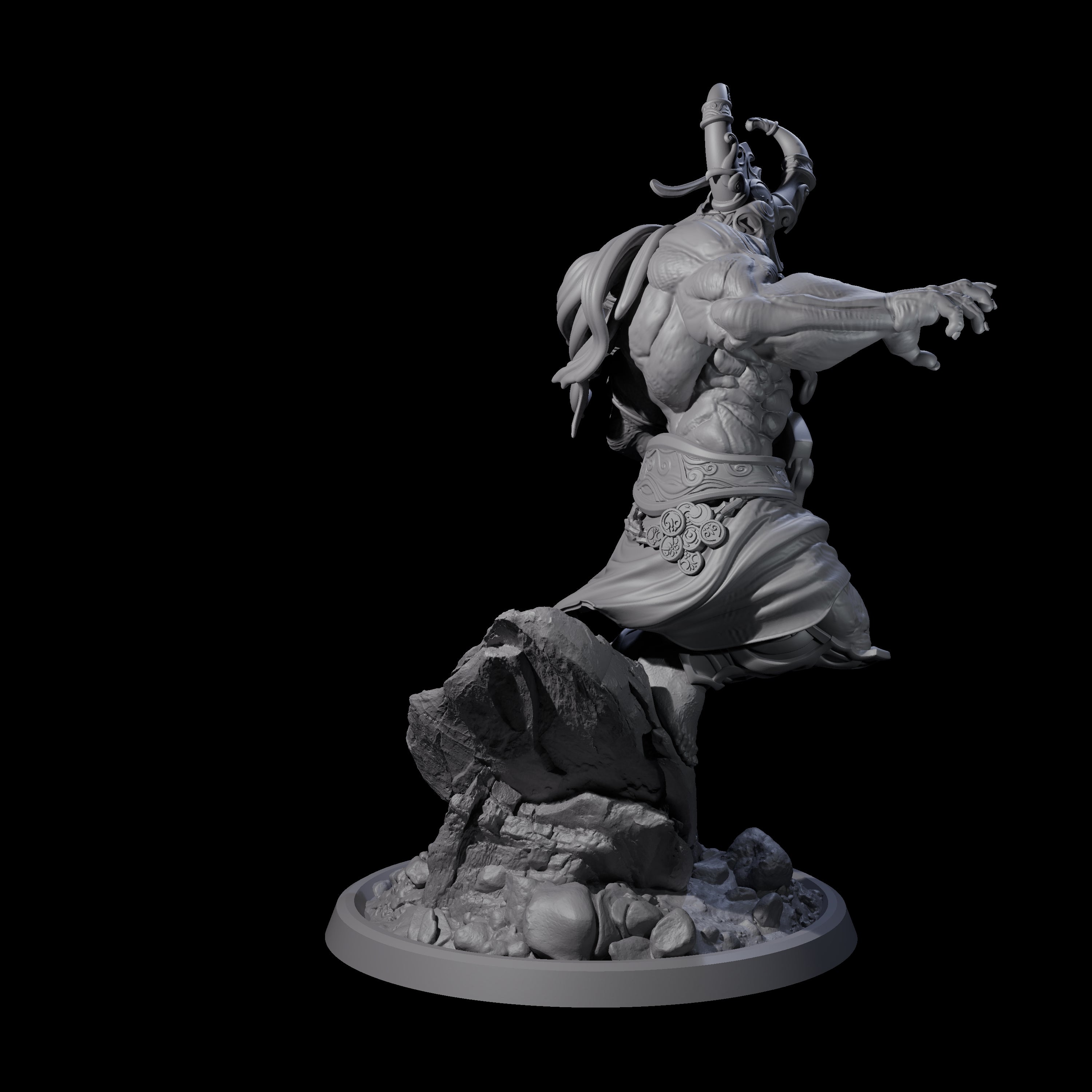 Four Sea Giant Sentinals Miniature for Dungeons and Dragons, Pathfinder or other TTRPGs