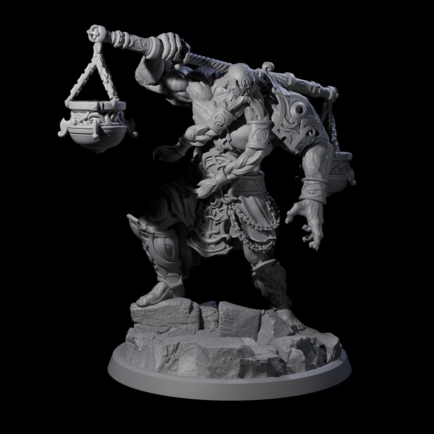 Four Sea Giant Sentinals Miniature for Dungeons and Dragons, Pathfinder or other TTRPGs