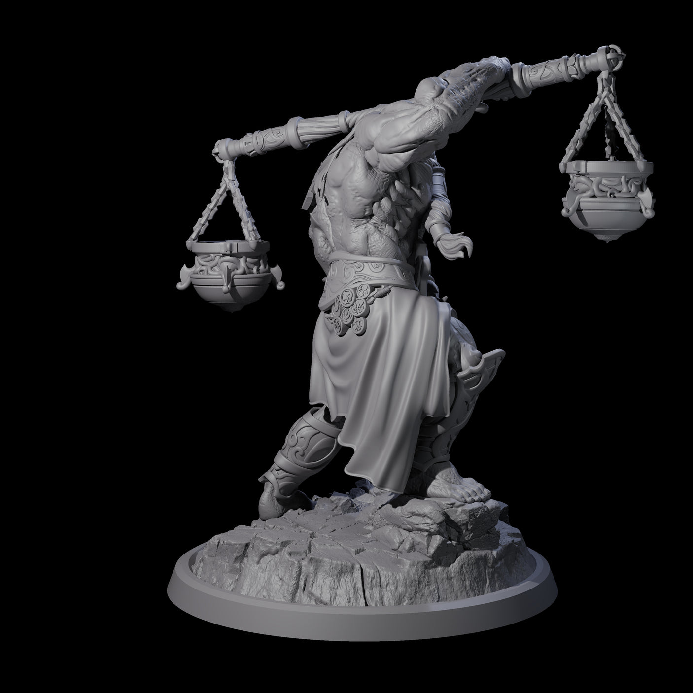 Four Sea Giant Sentinals Miniature for Dungeons and Dragons, Pathfinder or other TTRPGs