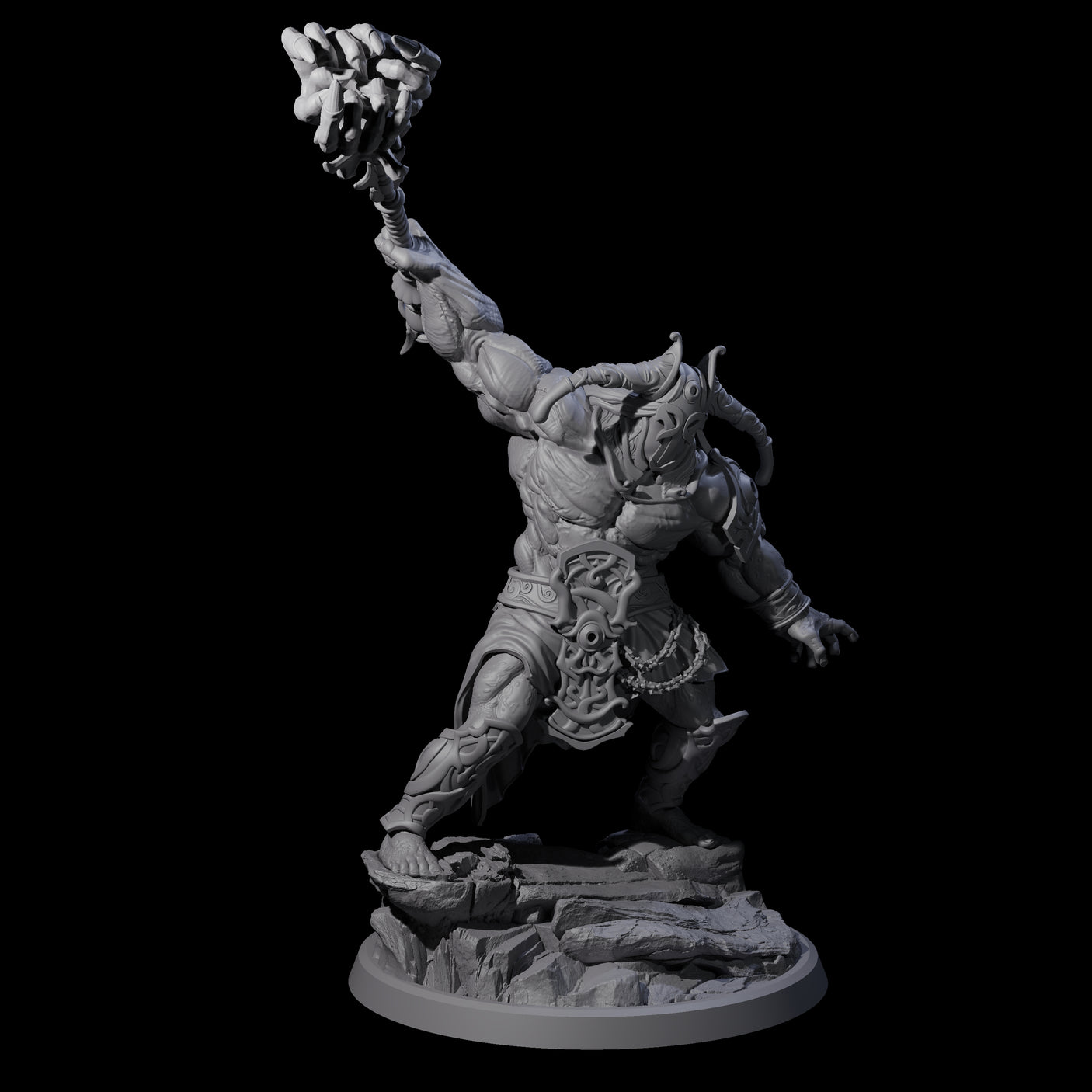 Four Sea Giant Sentinals Miniature for Dungeons and Dragons, Pathfinder or other TTRPGs