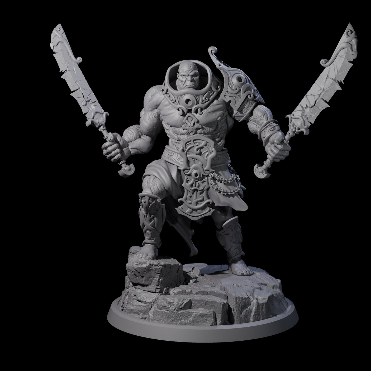 Four Sea Giant Sentinals Miniature for Dungeons and Dragons, Pathfinder or other TTRPGs