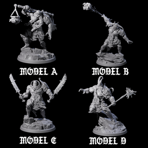 Four Sea Giant Sentinals Miniature for Dungeons and Dragons, Pathfinder or other TTRPGs