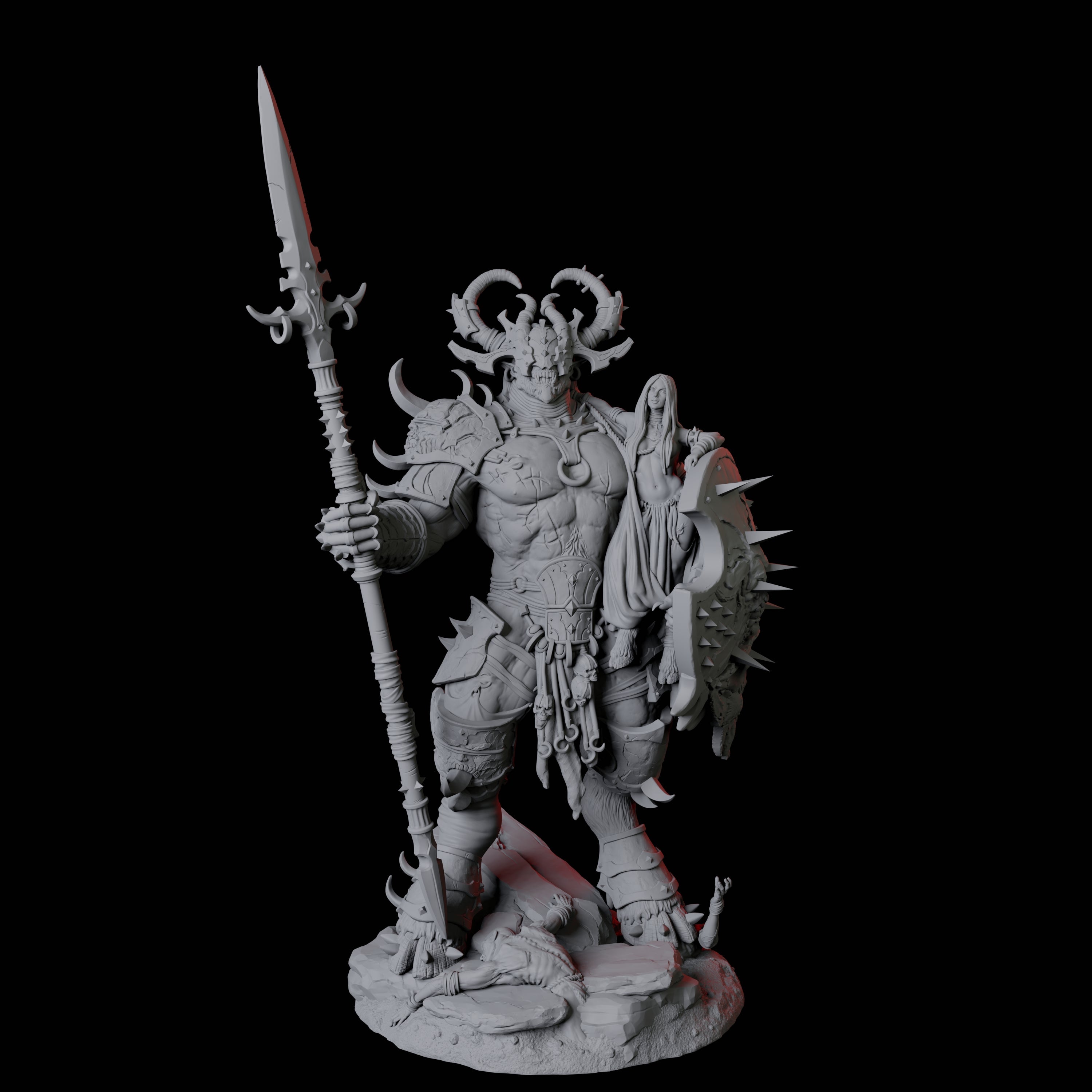 Four Seduced Bearded Devil Champions Miniature for Dungeons and Dragons, Pathfinder or other TTRPGs