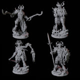 Four Seduced Bearded Devil Champions Miniature for Dungeons and Dragons, Pathfinder or other TTRPGs