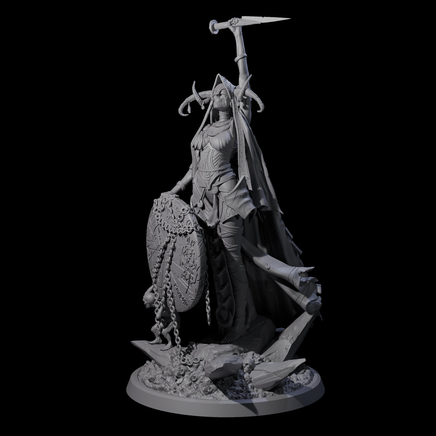 Four Serene Priestesses Of Death Miniature for Dungeons and Dragons, Pathfinder or other TTRPGs