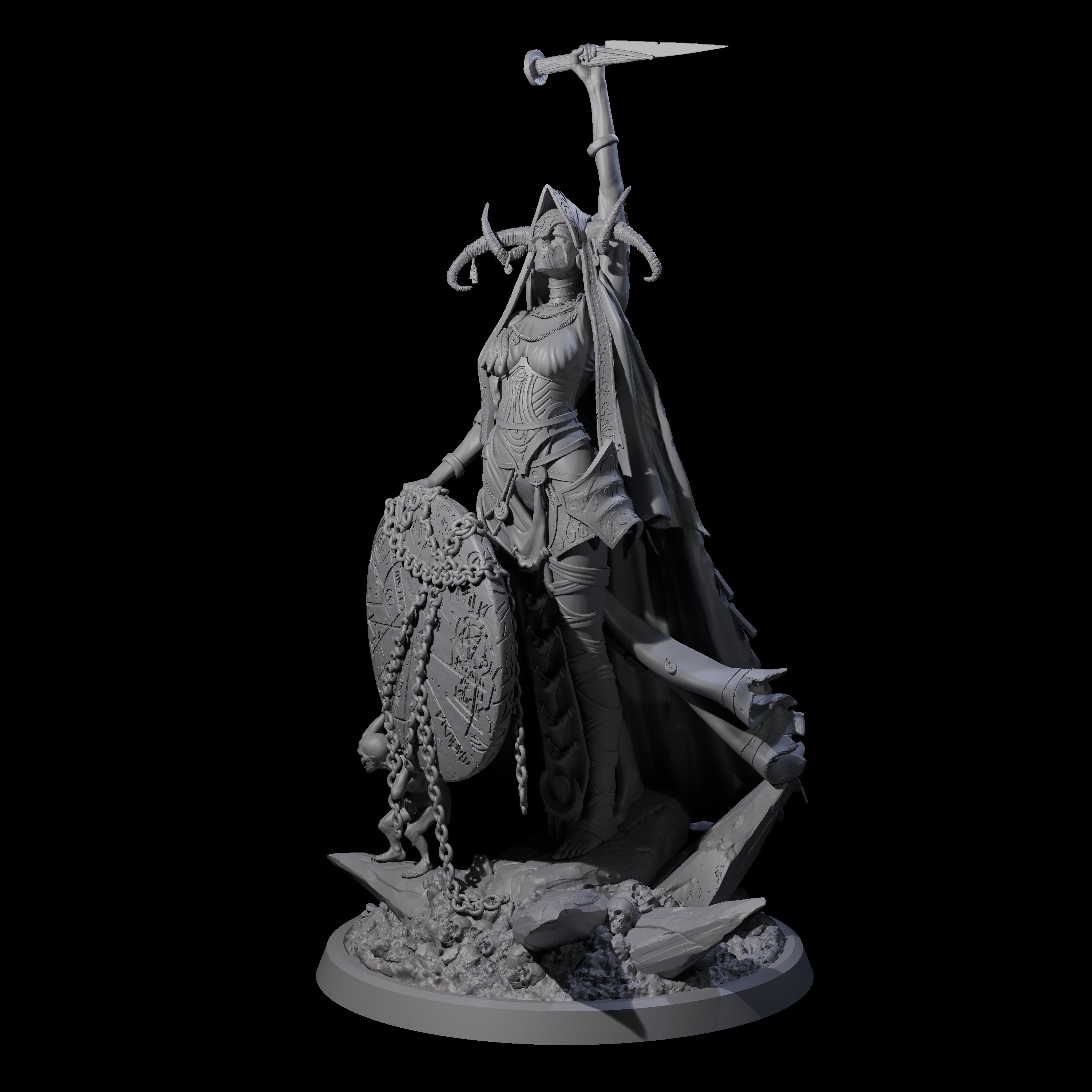 Four Serene Priestesses Of Death Miniature for Dungeons and Dragons, Pathfinder or other TTRPGs
