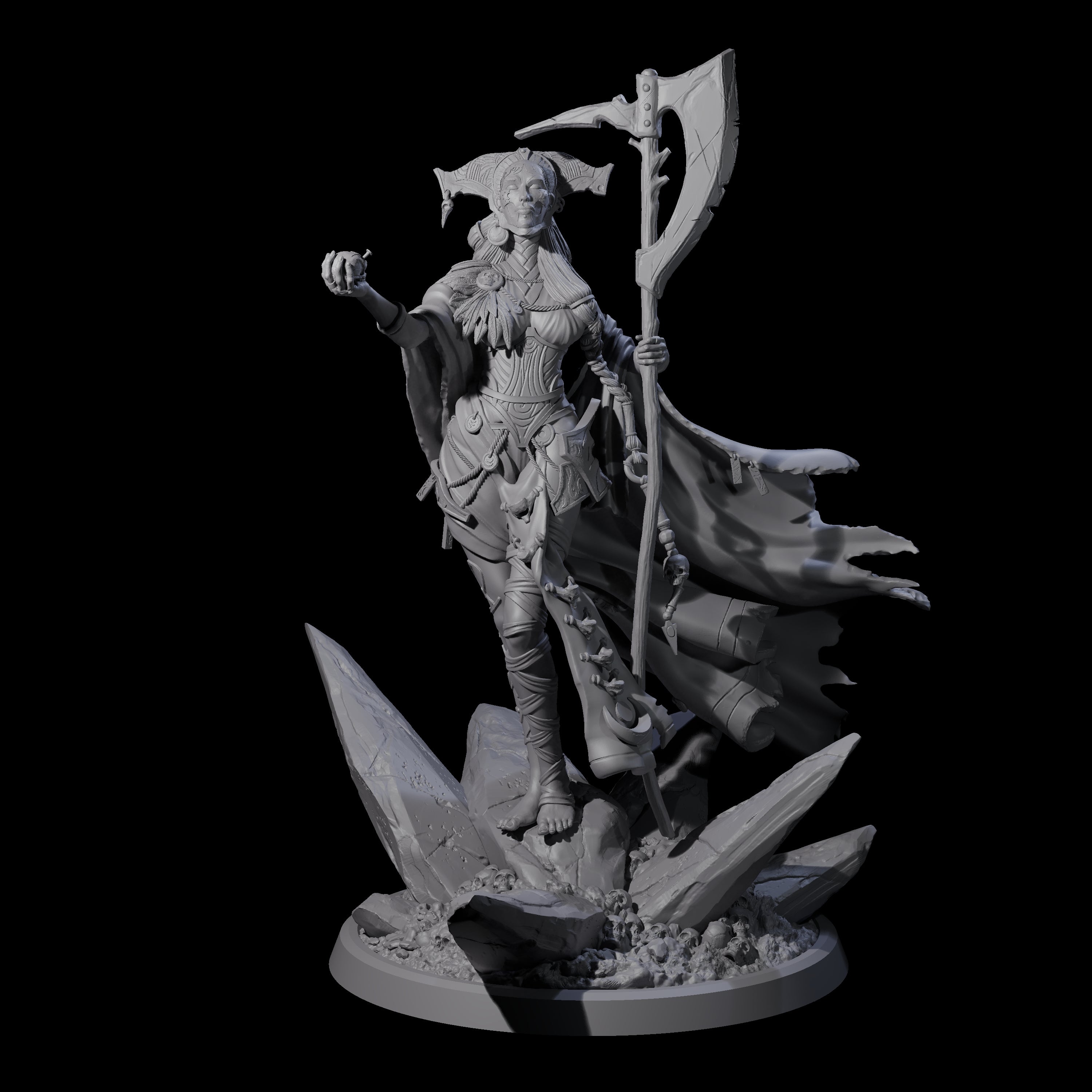 Four Serene Priestesses Of Death Miniature for Dungeons and Dragons, Pathfinder or other TTRPGs