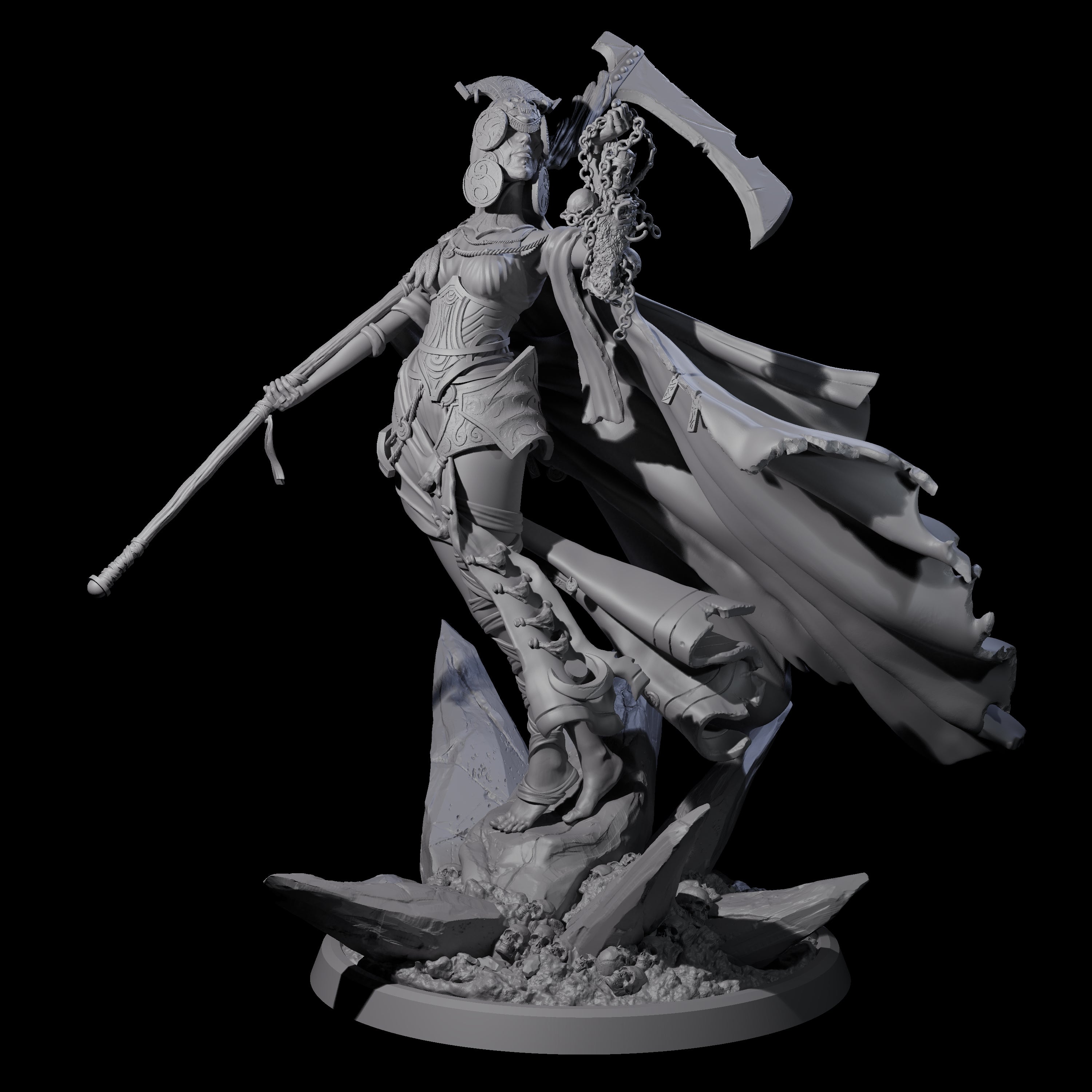 Four Serene Priestesses Of Death Miniature for Dungeons and Dragons, Pathfinder or other TTRPGs