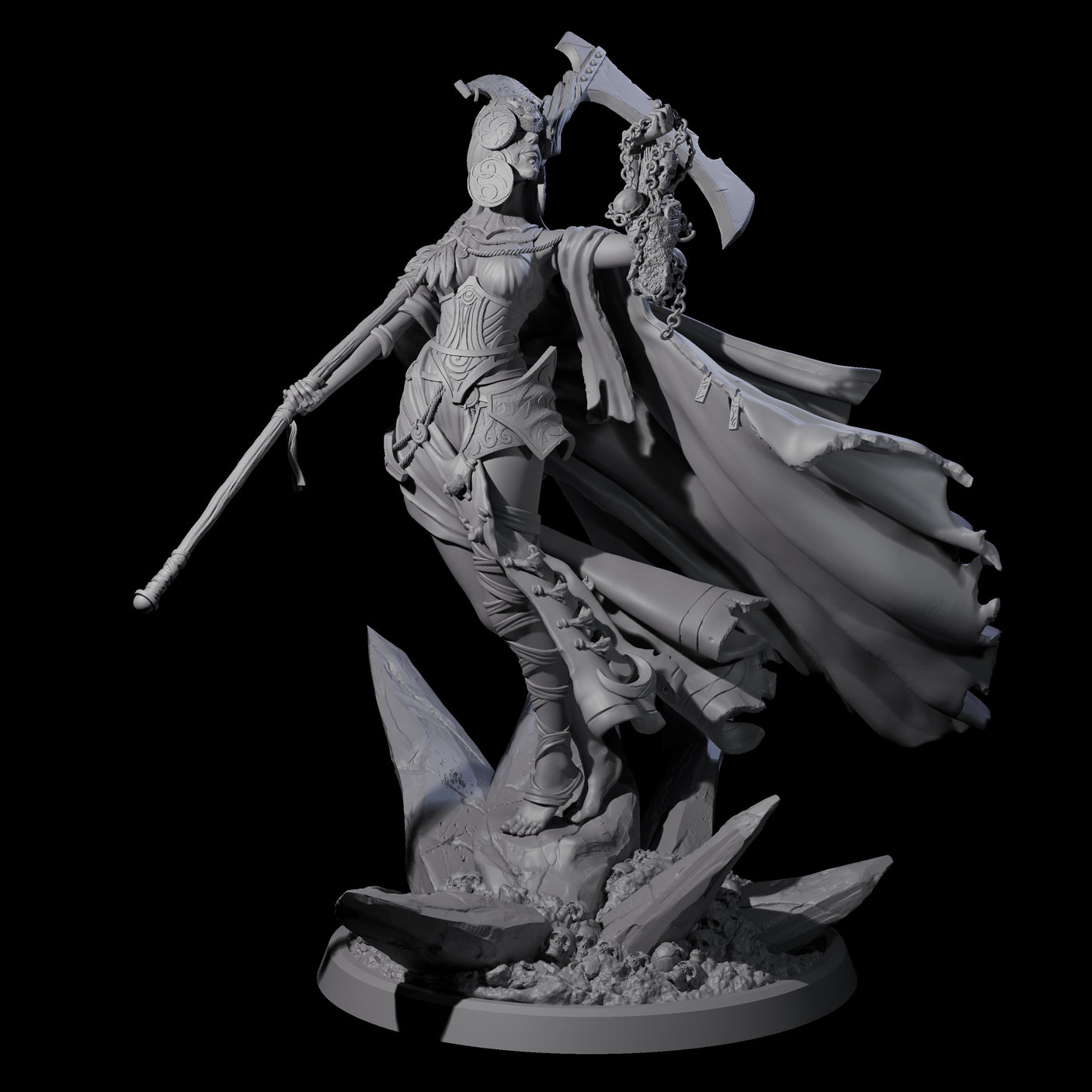 Four Serene Priestesses Of Death Miniature for Dungeons and Dragons, Pathfinder or other TTRPGs