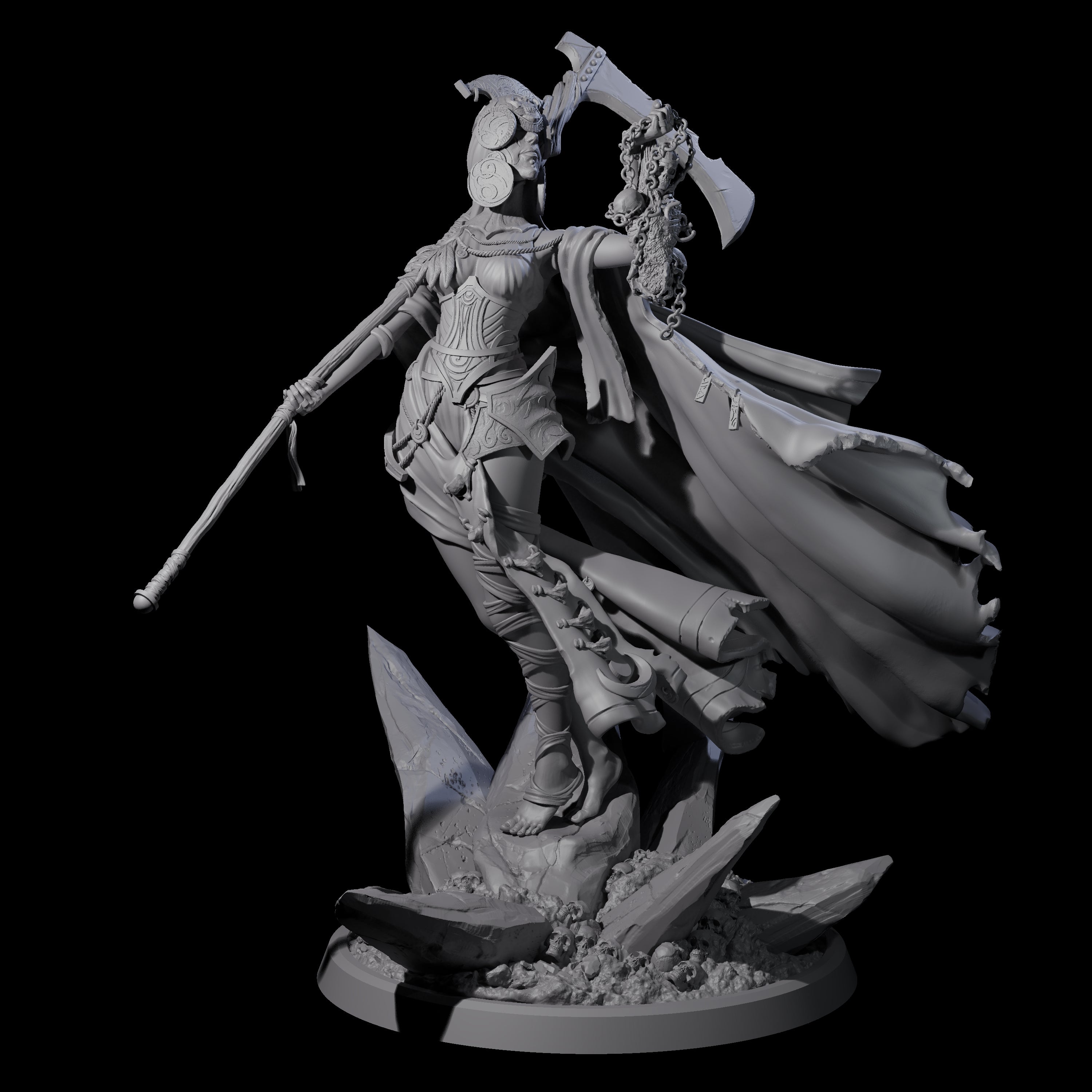 Four Serene Priestesses Of Death Miniature for Dungeons and Dragons, Pathfinder or other TTRPGs