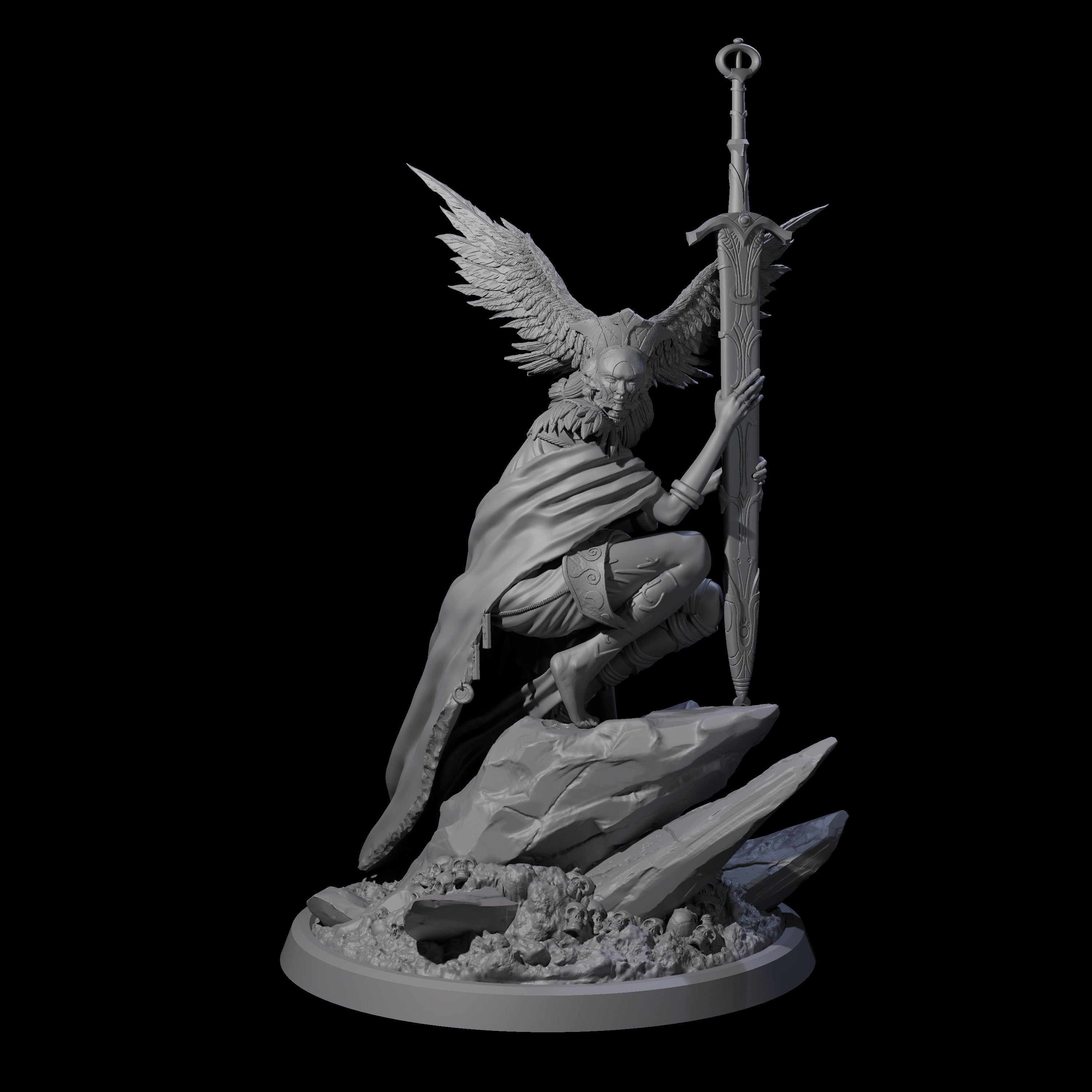 Four Serene Priestesses Of Death Miniature for Dungeons and Dragons, Pathfinder or other TTRPGs