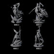 Four Serene Priestesses Of Death Miniature for Dungeons and Dragons, Pathfinder or other TTRPGs