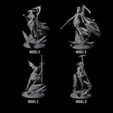 Four Serene Priestesses Of Death Miniature for Dungeons and Dragons, Pathfinder or other TTRPGs