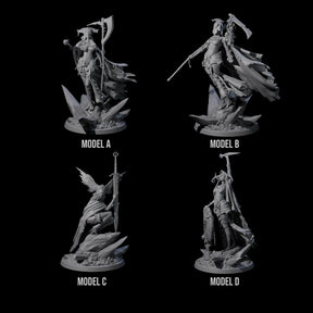 Four Serene Priestesses Of Death Miniature for Dungeons and Dragons, Pathfinder or other TTRPGs