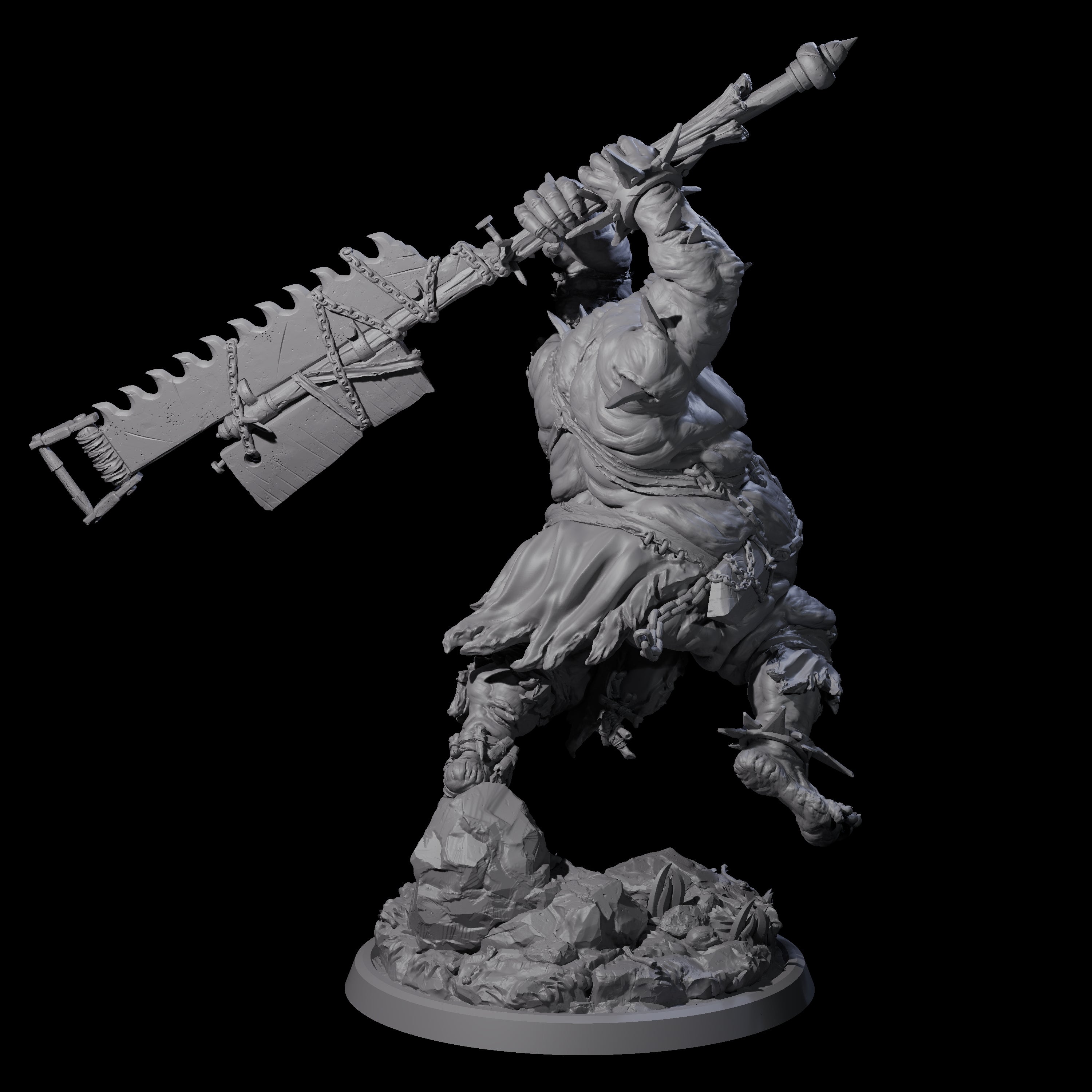 Four Sewn Together Ogre Bashers Miniature for Dungeons and Dragons, Pathfinder or other TTRPGs