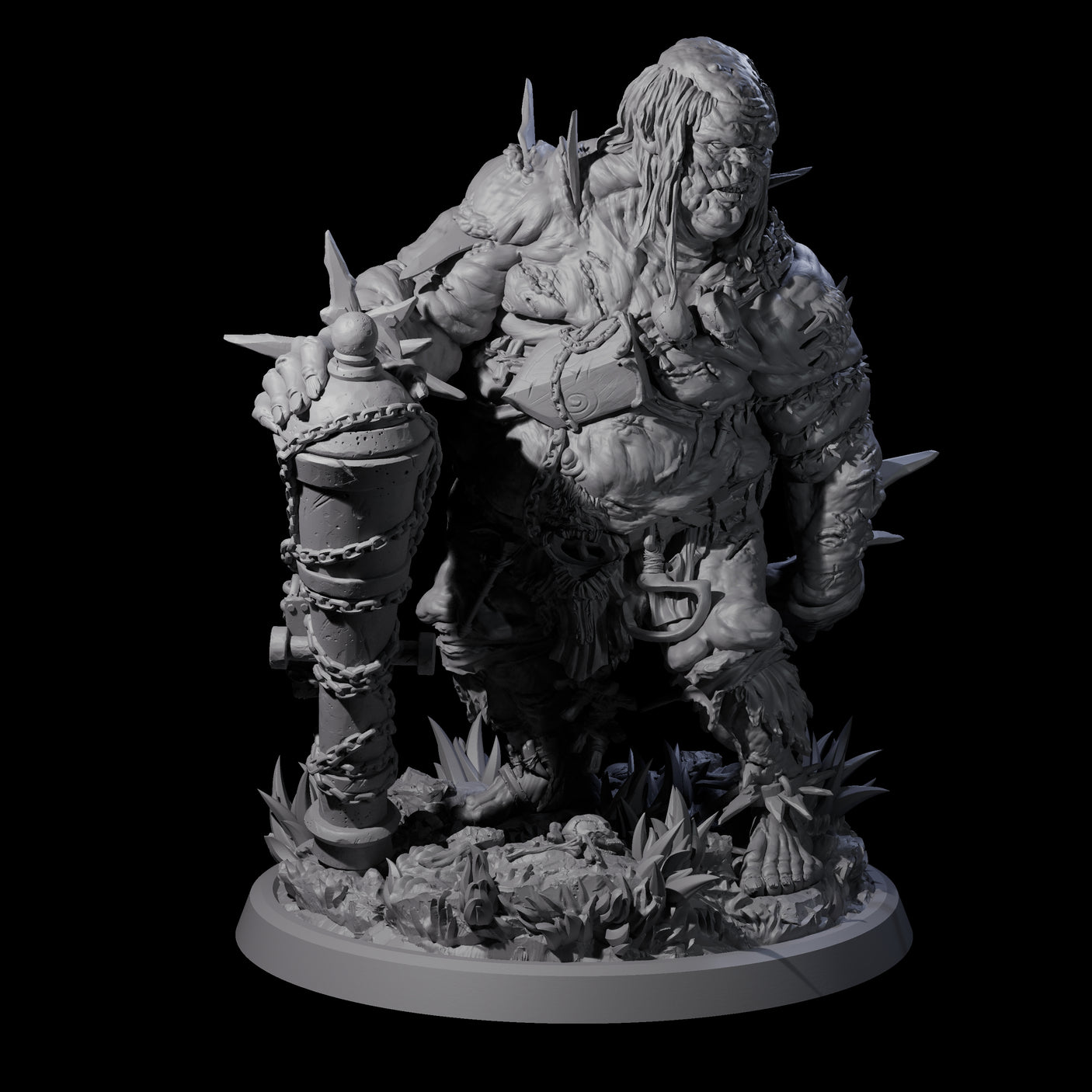 Four Sewn Together Ogre Bashers Miniature for Dungeons and Dragons, Pathfinder or other TTRPGs