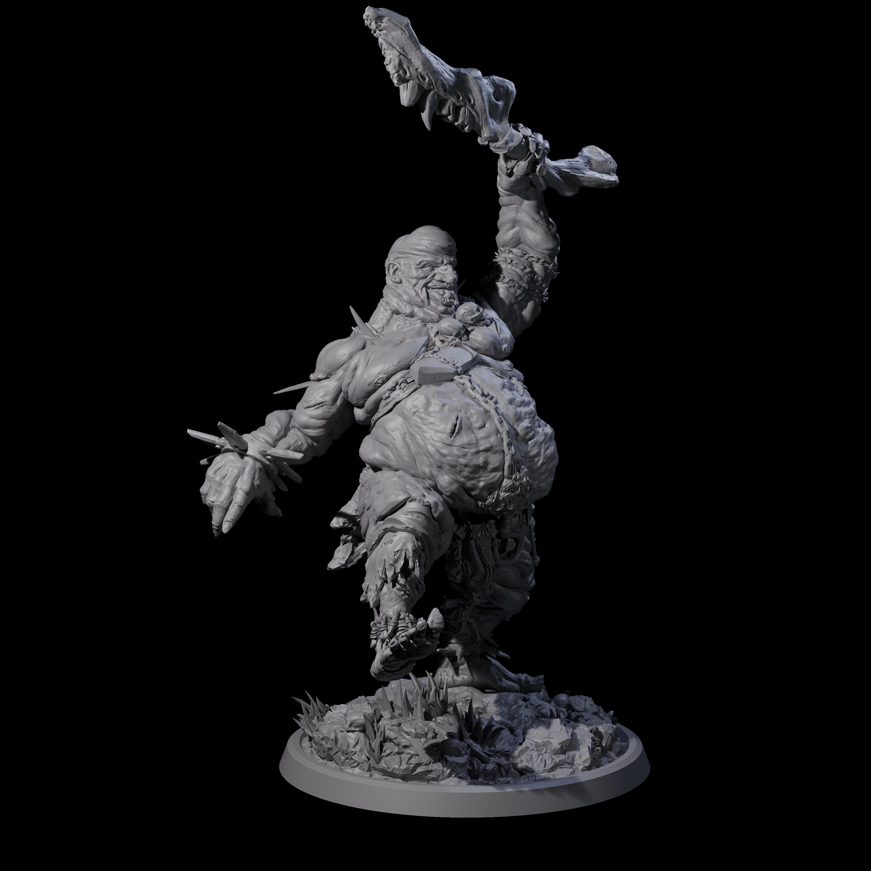 Four Sewn Together Ogre Bashers Miniature for Dungeons and Dragons, Pathfinder or other TTRPGs