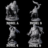Four Sewn Together Ogre Bashers Miniature for Dungeons and Dragons, Pathfinder or other TTRPGs