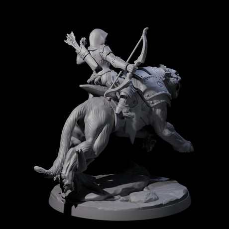 Four Shadowy Assassin Sisters riding Panthers Miniature for Dungeons and Dragons, Pathfinder or other TTRPGs