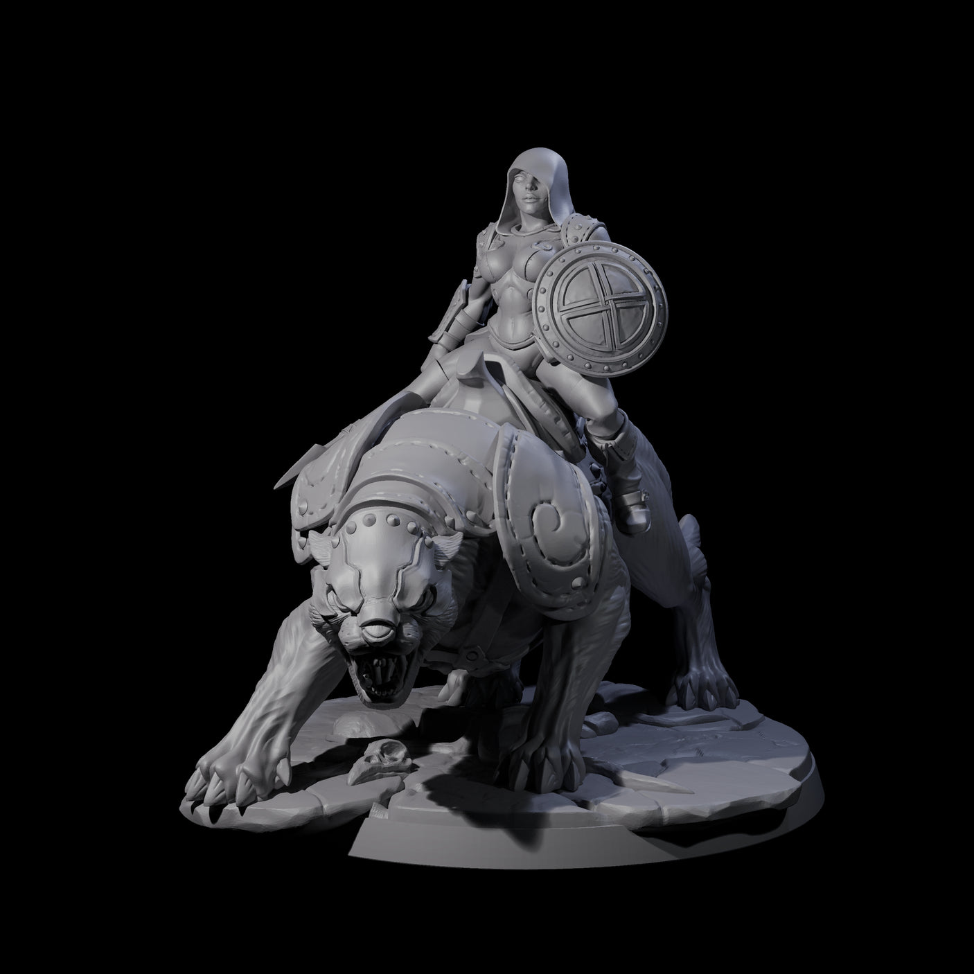 Four Shadowy Assassin Sisters riding Panthers Miniature for Dungeons and Dragons, Pathfinder or other TTRPGs