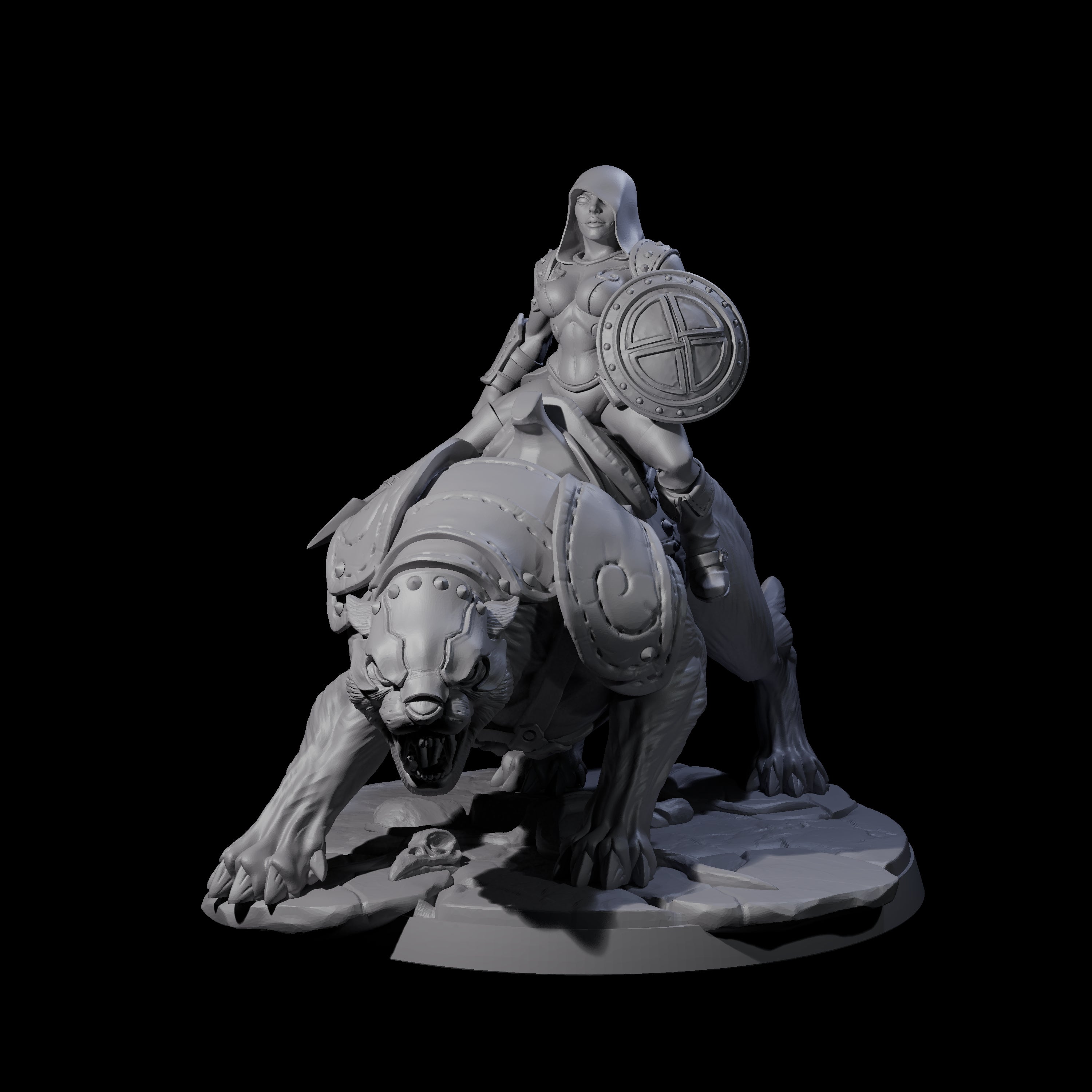 Four Shadowy Assassin Sisters riding Panthers