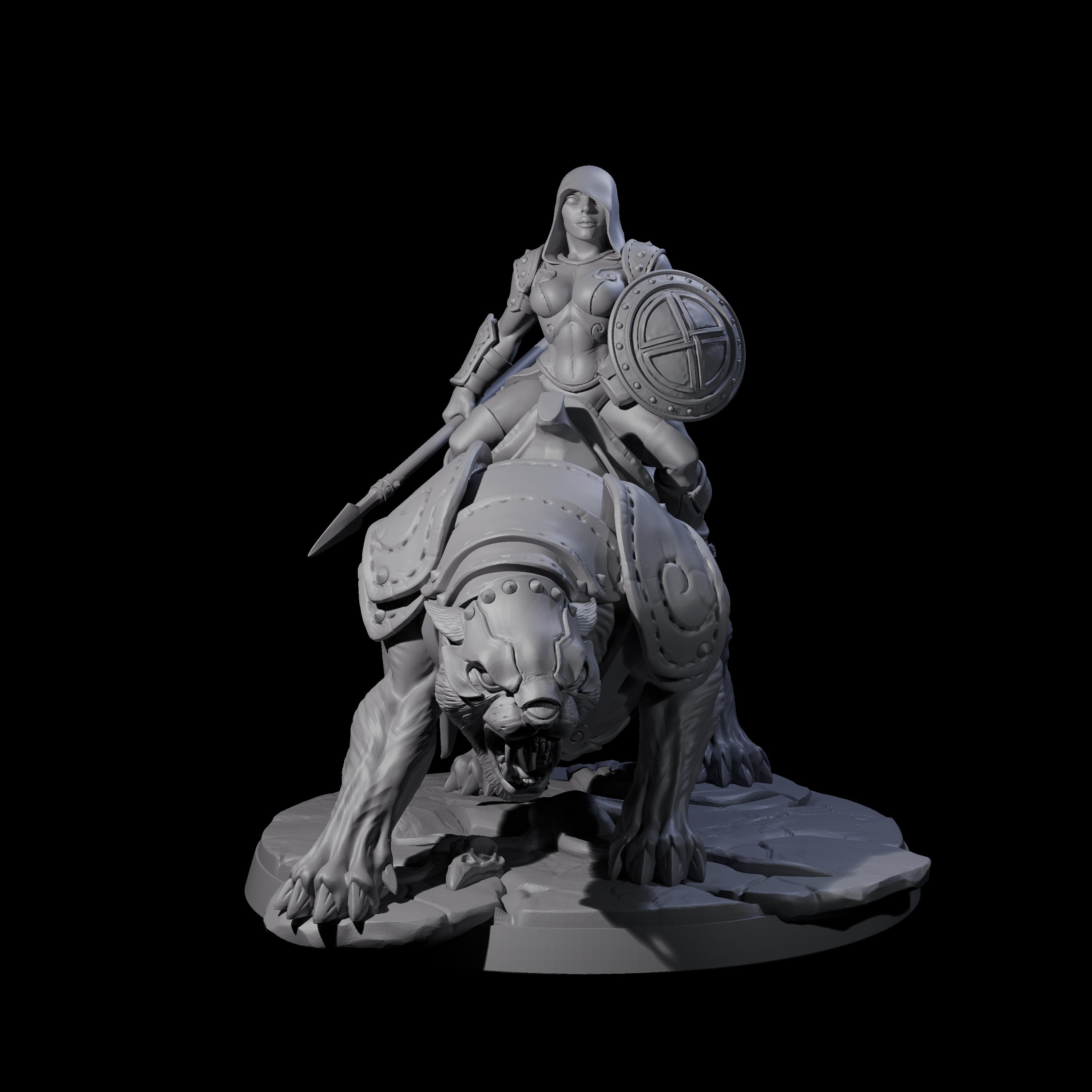 Four Shadowy Assassin Sisters riding Panthers