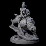 Four Shadowy Assassin Sisters riding Panthers Miniature for Dungeons and Dragons, Pathfinder or other TTRPGs