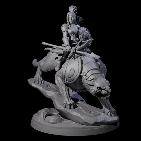Four Shadowy Assassin Sisters riding Panthers Miniature for Dungeons and Dragons, Pathfinder or other TTRPGs