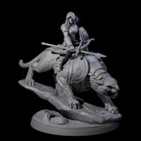 Four Shadowy Assassin Sisters riding Panthers Miniature for Dungeons and Dragons, Pathfinder or other TTRPGs