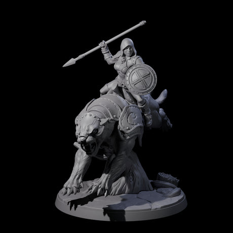 Four Shadowy Assassin Sisters riding Panthers Miniature for Dungeons and Dragons, Pathfinder or other TTRPGs