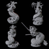 Four Shape-Shifting Yuan-Ti Abominations Miniature for Dungeons and Dragons, Pathfinder or other TTRPGs