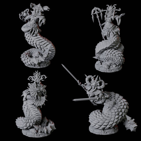Four Shape-Shifting Yuan-Ti Abominations Miniature for Dungeons and Dragons, Pathfinder or other TTRPGs