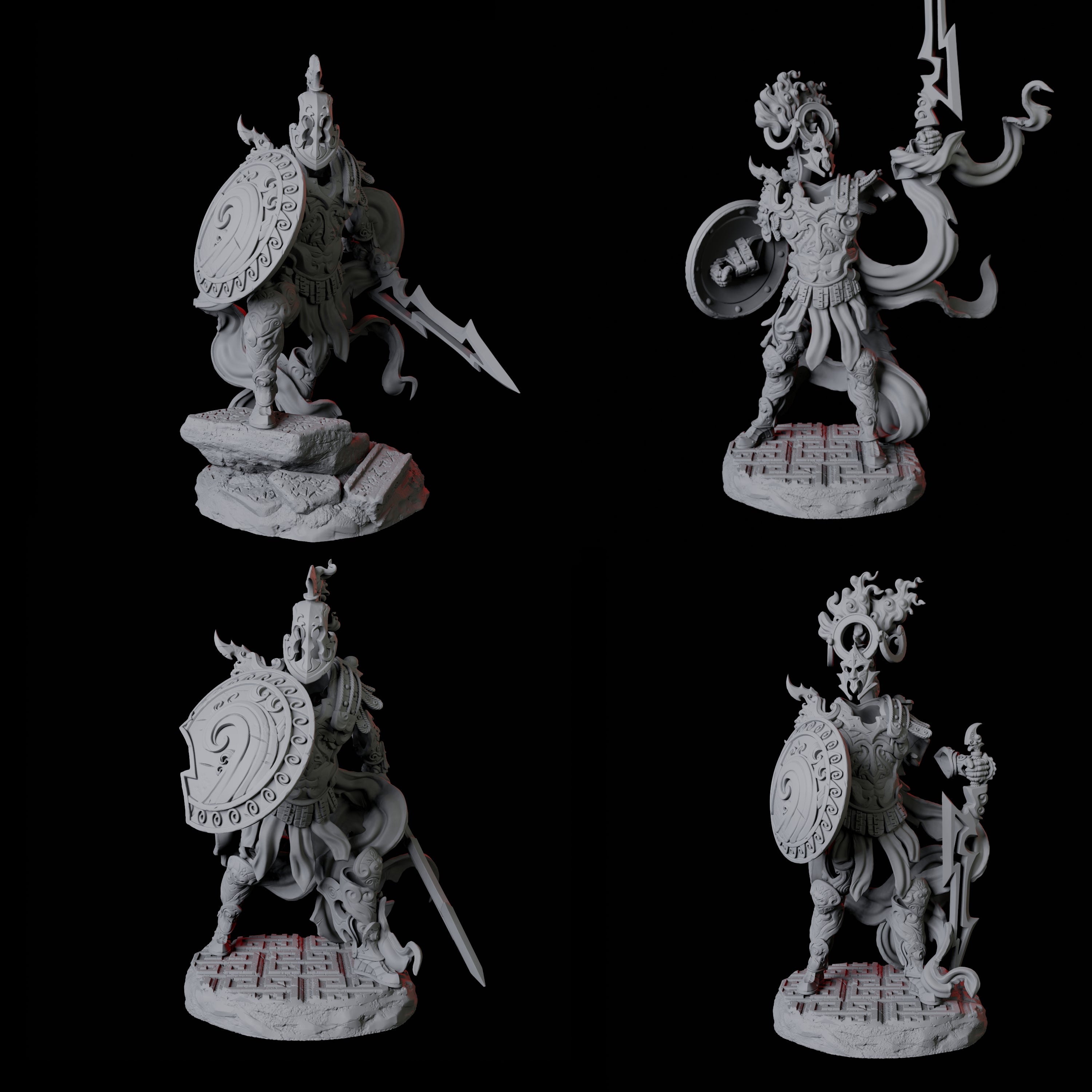 Four Shield Guardians Miniature for Dungeons and Dragons, Pathfinder or other TTRPGs