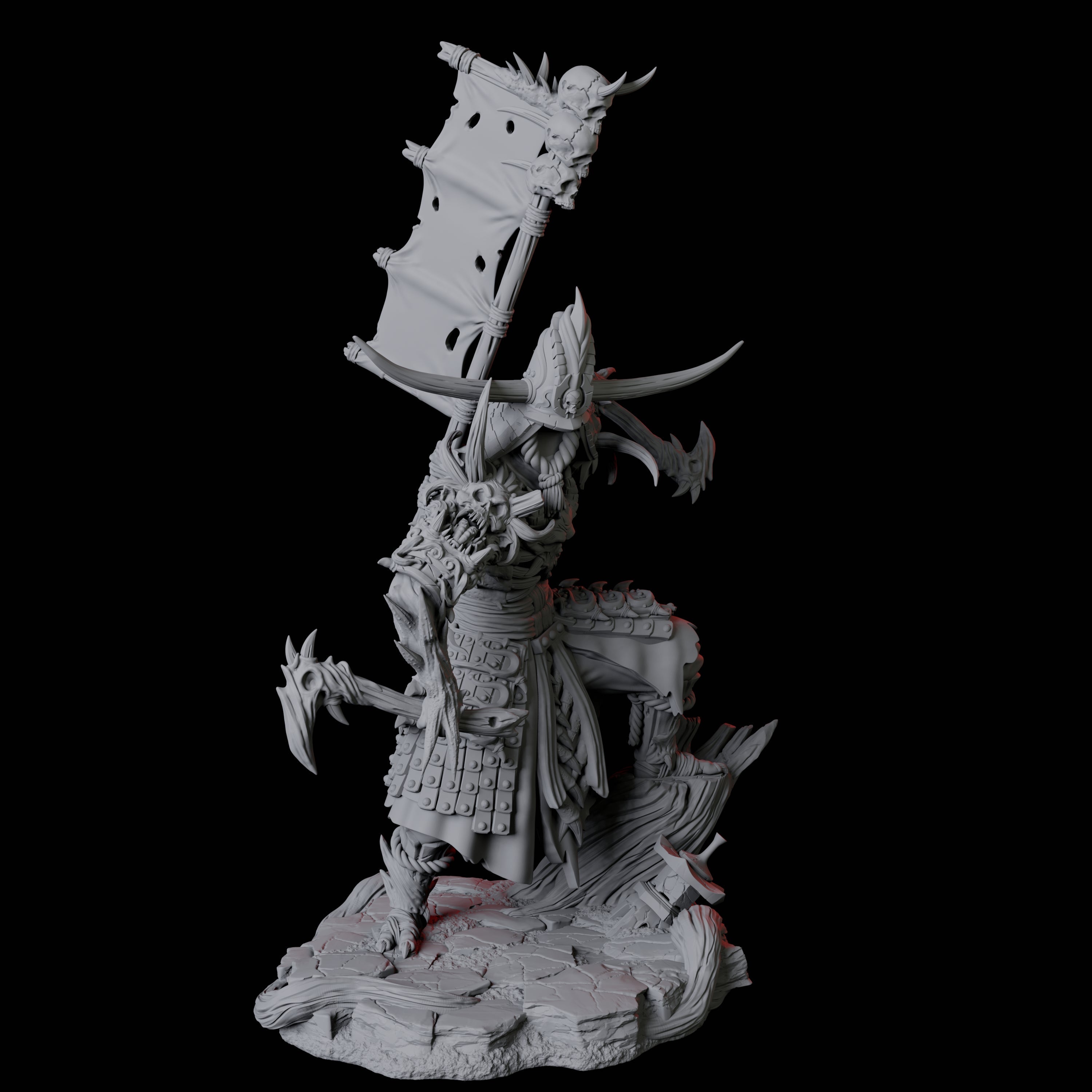 Four Skeletal Undead Samurai Miniature for Dungeons and Dragons, Pathfinder or other TTRPGs