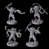 Four Sky Kraken Acolytes Miniature for Dungeons and Dragons, Pathfinder or other TTRPGs